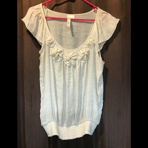 EUC flutter sleeve top